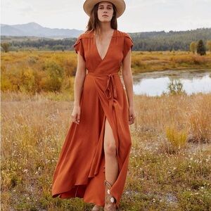 Christy Dawn Autumn Maxi Dress in Rust